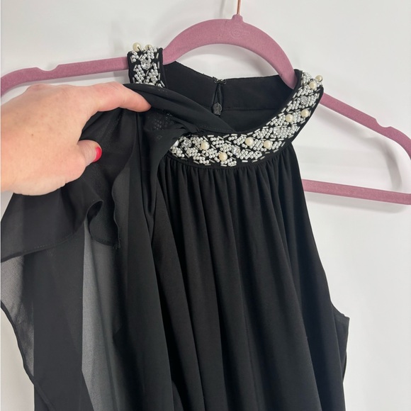 Vintage Cache’ Women’s Knee Length Beaded Neck Dress - Picture 4 of 6